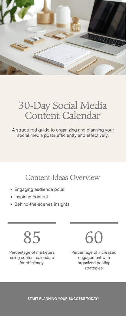 30 Day Social Media Content Planning System Strategy Pack | Instant Delivery